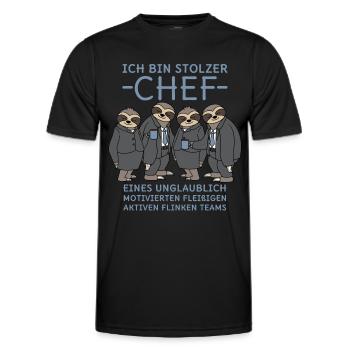 Stolzer Chef unglaublich fleißiges Team Faultiere - Männer Funktions-T-Shirt - Schwarz - Vorne - AI Model Male 178 dark (178cm)