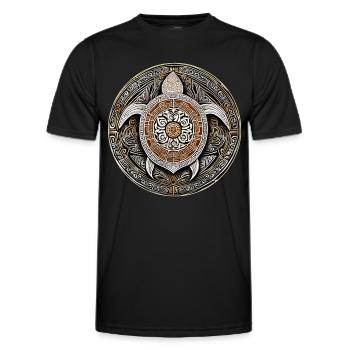 Tortue symbole maori IV - T-shirt sport Homme - noir - Devant - AI Model Male 178 dark (178cm)