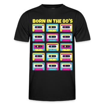 Né dans les années 80 Cadeau original cassette classique - T-shirt sport Homme - noir - Devant - AI Model Male 178 dark (178cm)