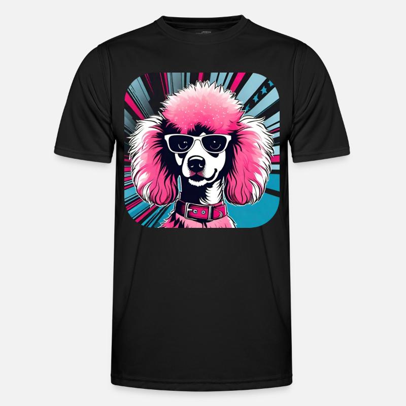 Cute Pink Pop Art Poodle - Men's Functional T-Shirt - black