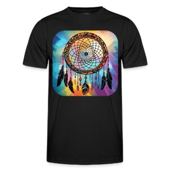 Spiritueller Traumfänger - Männer Funktions-T-Shirt - Schwarz - Vorne - AI Model Male 178 dark (178cm)