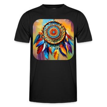 Spiritueller Traumfänger - Männer Funktions-T-Shirt - Schwarz - Vorne - AI Model Male 178 dark (178cm)
