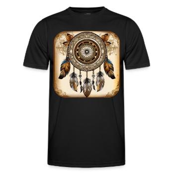 Spiritueller Traumfänger - Männer Funktions-T-Shirt - Schwarz - Vorne - AI Model Male 178 dark (178cm)