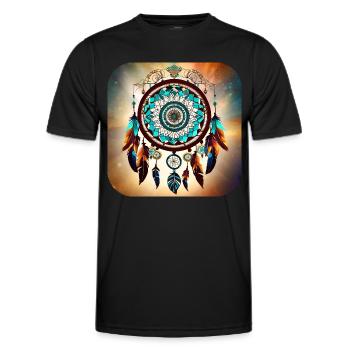 Spiritueller Traumfänger - Männer Funktions-T-Shirt - Schwarz - Vorne - AI Model Male 178 dark (178cm)