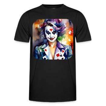 Cool Harlequin Poker Gothic Girl - Men's Functional T-Shirt - black - Front - AI Model Male 178 dark (178cm)
