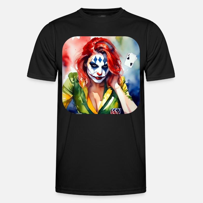 Cooles Harlequin Poker Gothic Mädchen - Männer Funktions-T-Shirt - Schwarz