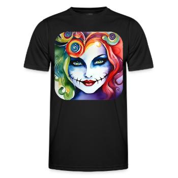 Cool Harlequin Gothic Girl - Men's Functional T-Shirt - black - Front - AI Model Male 178 dark (178cm)