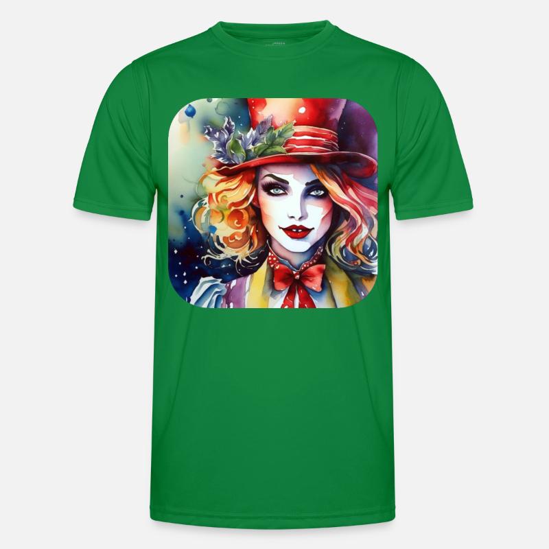 Cooles Harlequin Poker Gothic Mädchen Männer Funktions-T-Shirt