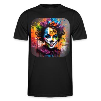 Cool Harlequin Poker Gothic Girl - Men's Functional T-Shirt - black - Front - AI Model Male 178 dark (178cm)
