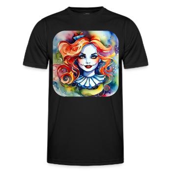Cool Harlequin Gothic Girl - Men's Functional T-Shirt - black - Front - AI Model Male 178 dark (178cm)