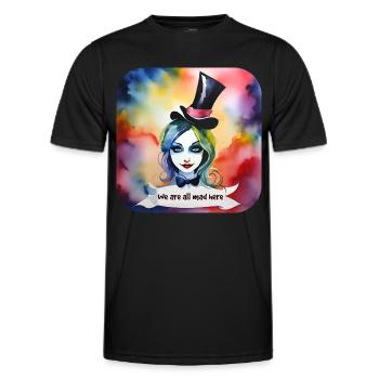 Cool Harlequin Gothic Girl - Men's Functional T-Shirt - black - Front - AI Model Male 178 dark (178cm)
