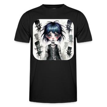 Cool Gothic Punk Girl - Men's Functional T-Shirt - black - Front - AI Model Male 178 dark (178cm)