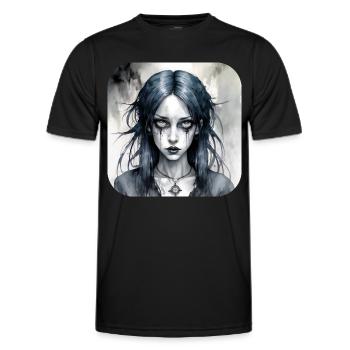 Cool Gothic Punk Girl - Men's Functional T-Shirt - black - Front - AI Model Male 178 dark (178cm)