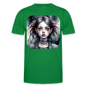 Cooles Gothic Punk Girl - Männer Funktions-T-Shirt - Kelly Green - Vorne - AI Model Male 178 dark (178cm)