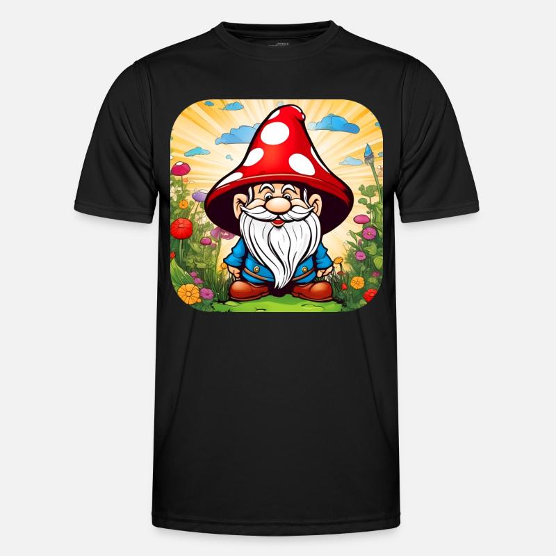 Cute Toadstool Leprechaun - Men's Functional T-Shirt - black
