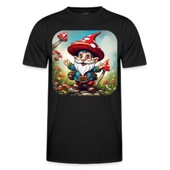 Mignon champignon lutin - T-shirt sport Homme - noir - Devant - AI Model Male 178 dark (178cm)