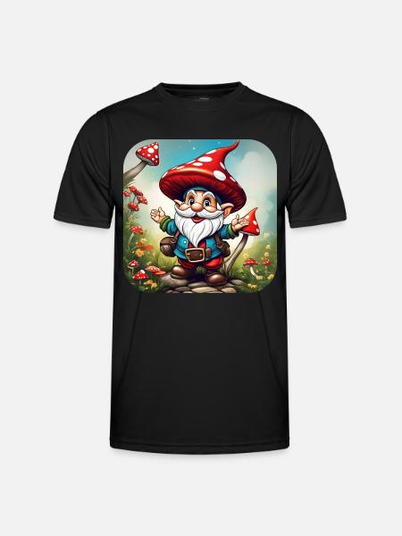 Cute Toadstool Leprechaun - Men's Functional T-Shirt - black