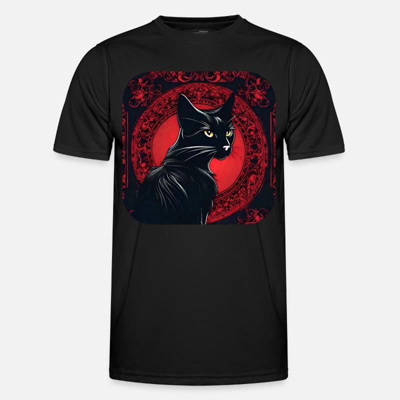 Mystical Black Cat - Men's Functional T-Shirt - black