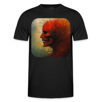 Gloomy Horror Women Face - Men's Functional T-Shirt - black - Front - AI Model Male 178 dark (178cm)