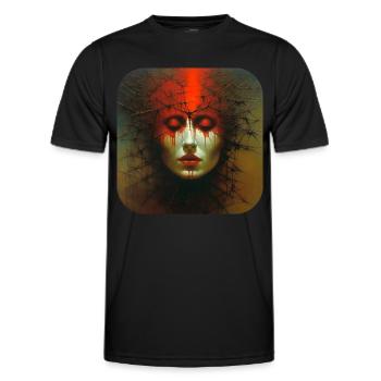 Gloomy Horror Women Face - Men's Functional T-Shirt - black - Front - AI Model Male 178 dark (178cm)