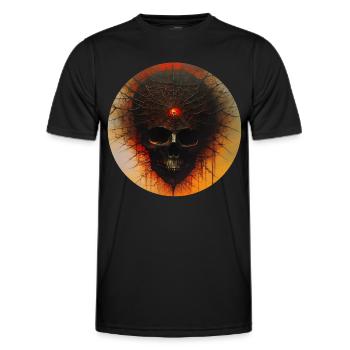 Düsterer Horror Totenkopf - Männer Funktions-T-Shirt - Schwarz - Vorne - AI Model Male 178 dark (178cm)