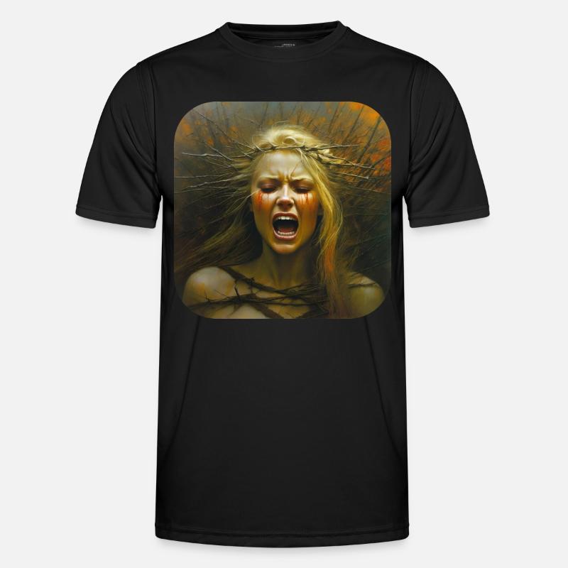 Horror Frauen Gesicht Banshee Männer Funktions-T-Shirt