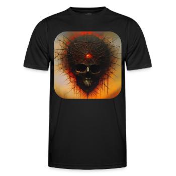 Dark Horror Skull - Men's Functional T-Shirt - black - Front - AI Model Male 178 dark (178cm)