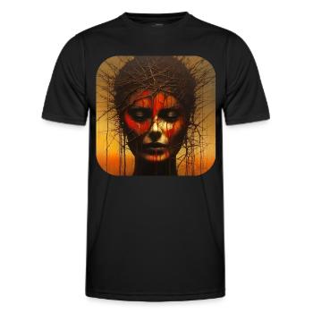 Dark Horror Women Face - Men's Functional T-Shirt - black - Front - AI Model Male 178 dark (178cm)