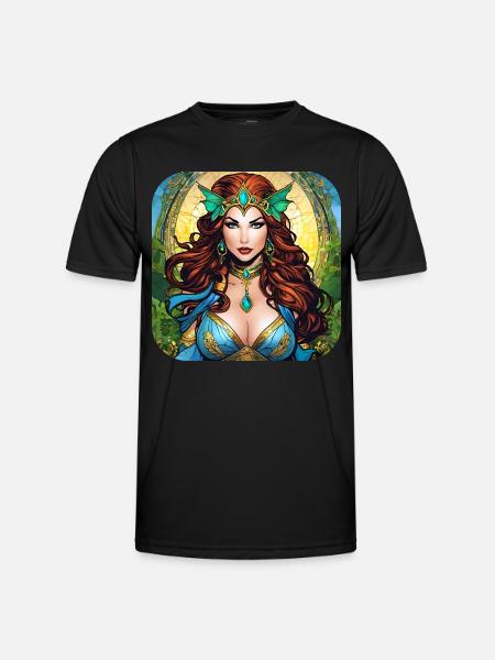 Coole Fantasy Superheldin - Männer Funktions-T-Shirt - Schwarz