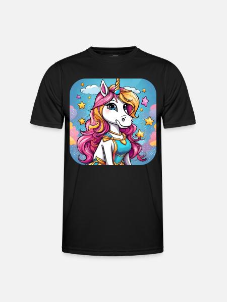 funny unicorn - Men's Functional T-Shirt - black