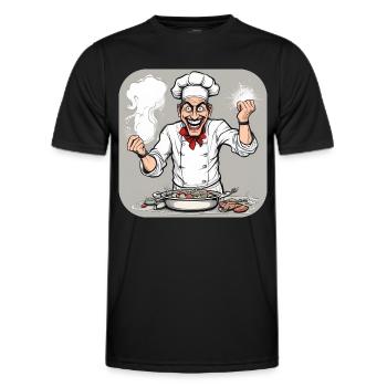 Chef fou - T-shirt sport Homme - noir - Devant - AI Model Male 178 dark (178cm)
