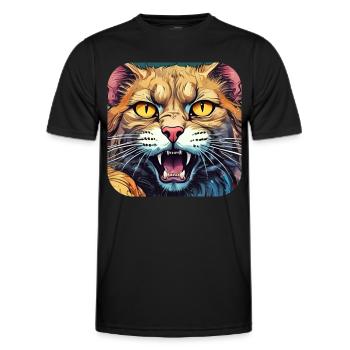 Wild Cat - Men's Functional T-Shirt - black - Front - AI Model Male 178 dark (178cm)