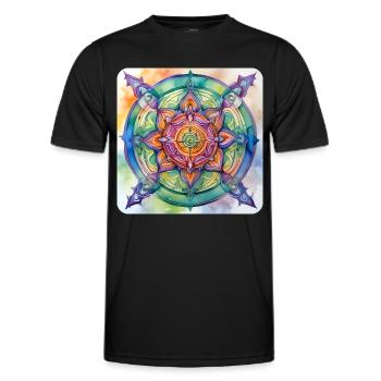 Symbol in bright colours - Men's Functional T-Shirt - black - Front - AI Model Male 178 dark (178cm)