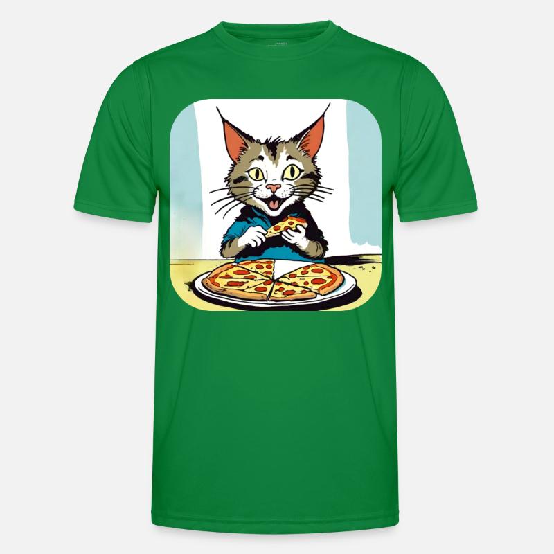 Le chat adore la pizza T-shirt sport Homme