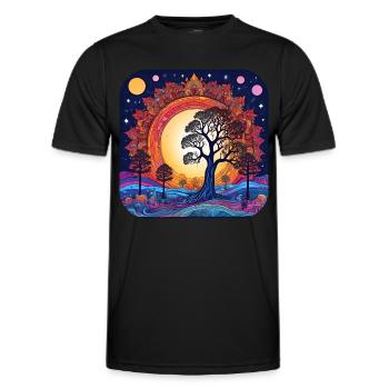 Germanic and Viking World Tree Yggdrasil - Men's Functional T-Shirt - black - Front - AI Model Male 178 dark (178cm)