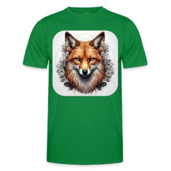 Fuchs mit Blumen - Männer Funktions-T-Shirt - Kelly Green - Vorne - AI Model Male 178 dark (178cm)
