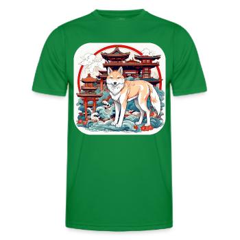 Asian Fox - Men's Functional T-Shirt - kelly green - Front - AI Model Male 178 dark (178cm)