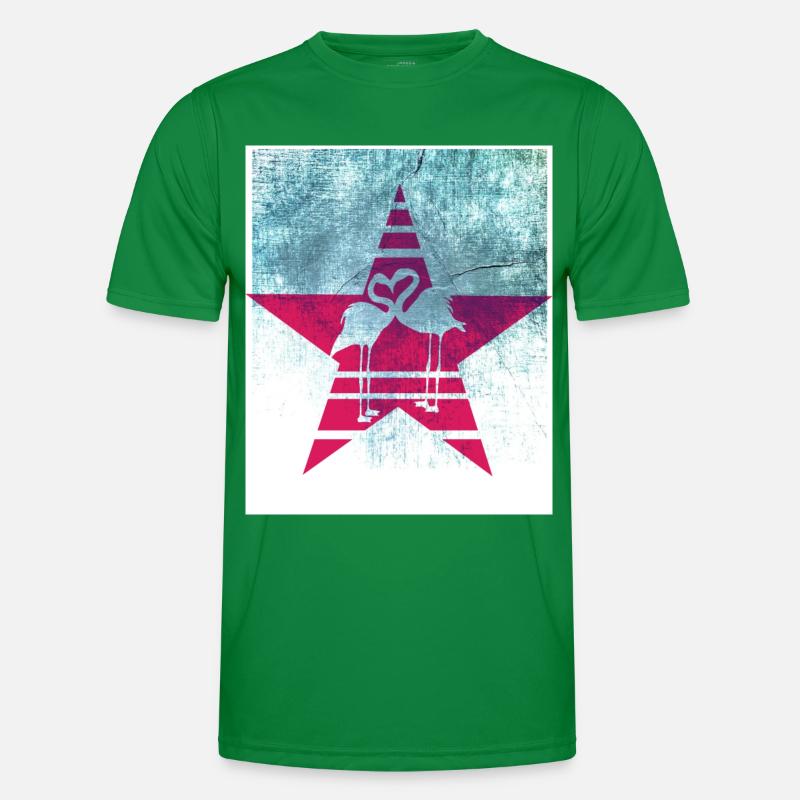 Flamingo Herz Männer Funktions-T-Shirt