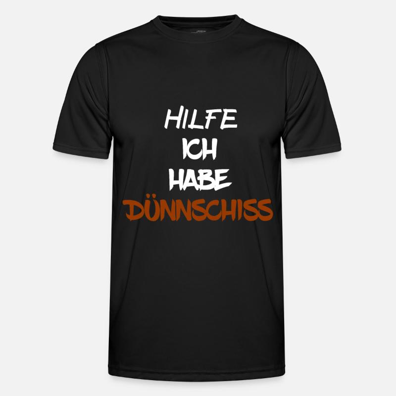 DÜNNSCHISS - STINKER - DURCHFALL - SCHEIßE - Männer Funktions-T-Shirt - Schwarz