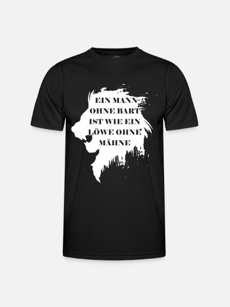 A man without a beard is like a lion without a mane - Men's Functional T-Shirt - black