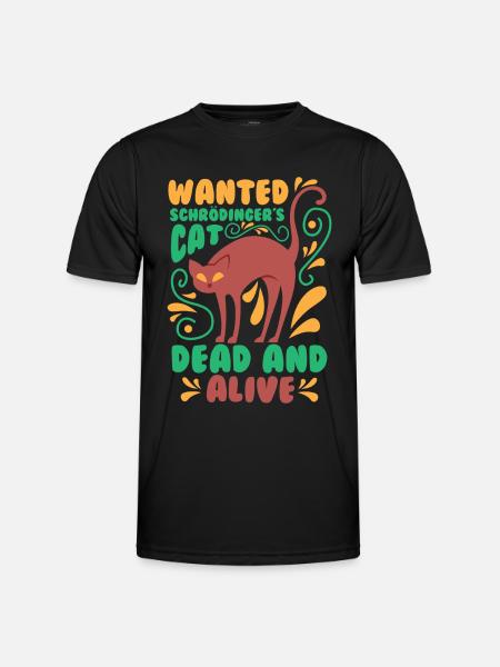 Schrödingers Katze T-Shirt - Katzen TShirt Physik - Männer Funktions-T-Shirt - Schwarz