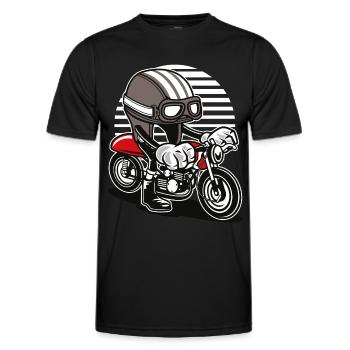 COMIC CAFE RACER - Comic Cartoon Design Chemise - T-shirt sport Homme - noir - Devant - AI Model Male 178 dark (178cm)