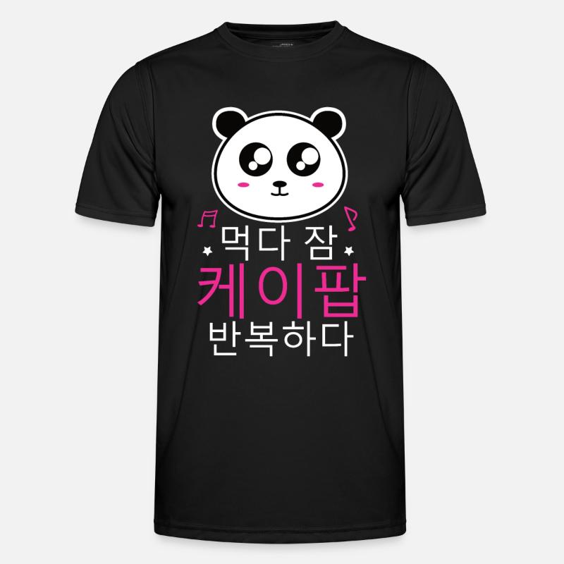 K-Pop Panda - Men's Functional T-Shirt - black