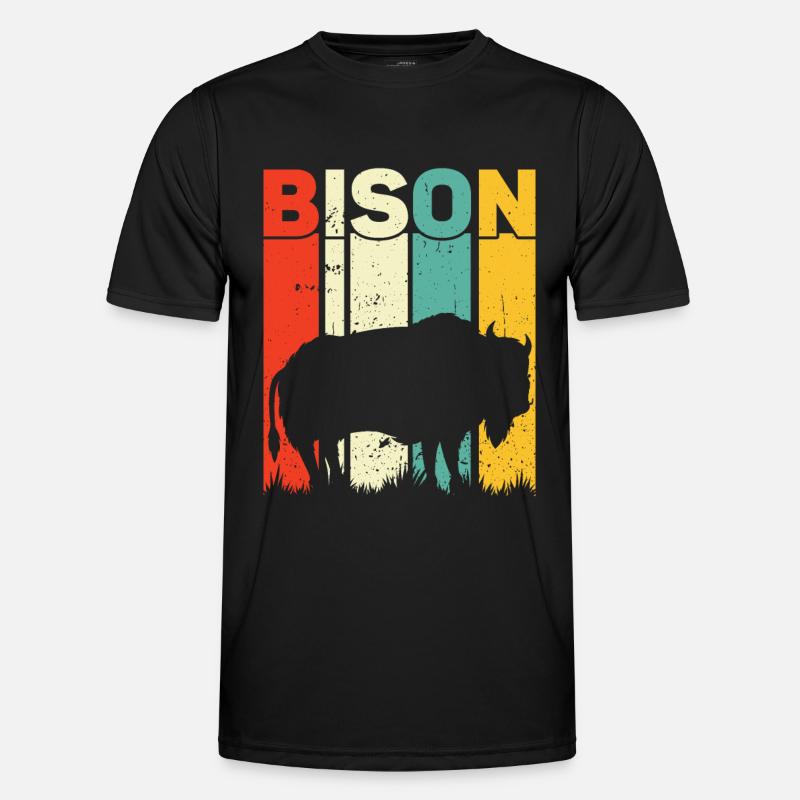 Bison - Männer Funktions-T-Shirt - Schwarz
