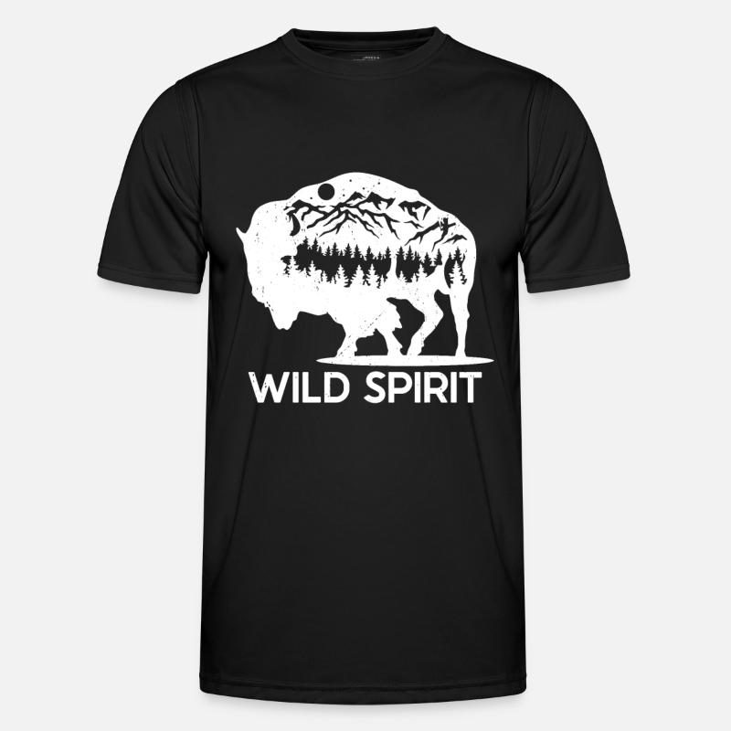 Bison - Männer Funktions-T-Shirt - Schwarz