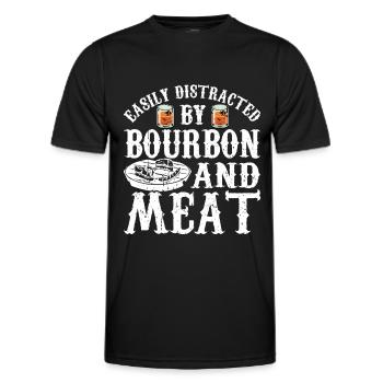 Bourbon Smoker Barbecue Whiskey - Men's Functional T-Shirt - black - Front - AI Model Male 178 dark (178cm)