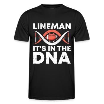 Lineman Joueur de football Offensive Défense - T-shirt sport Homme - noir - Devant - AI Model Male 178 dark (178cm)