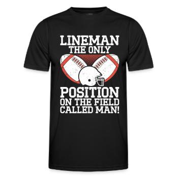 Lineman Joueur de football Offensive Défense - T-shirt sport Homme - noir - Devant - AI Model Male 178 dark (178cm)