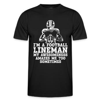 Lineman Football Player Offensive Defensive - Männer Funktions-T-Shirt - Schwarz - Vorne - AI Model Male 178 dark (178cm)