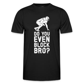 Lineman Joueur de football Offensive Défense - T-shirt sport Homme - noir - Devant - AI Model Male 178 dark (178cm)